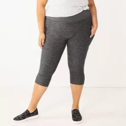 Plus Size Sonoma Goods For Life® Crossover Waist Crop Leggings -Sonoma Clothing Store 5271394 Storm Abyss