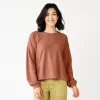 Women's Sonoma Goods For Life® Side Tie Sweatshirt -Sonoma Clothing Store 5271671 Marsala Flower