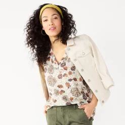 Women's Sonoma Goods For Life® V-Neck Tank 28 Women's Sonoma Goods For Life® V-Neck Tank -Sonoma Clothing Store 5297402 Beige Orange Floral