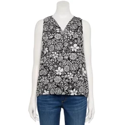 Women's Sonoma Goods For Life® V-Neck Tank 35 Women's Sonoma Goods For Life® V-Neck Tank -Sonoma Clothing Store 5297402 Black White Floral