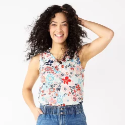 Women's Sonoma Goods For Life® V-Neck Tank 31 Women's Sonoma Goods For Life® V-Neck Tank -Sonoma Clothing Store 5297402 Red Blue Multi Floral