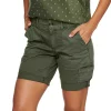 Petite Sonoma Goods For Life® Comfort Waist Utility Bermuda Shorts -Sonoma Clothing Store 5302595 Olive