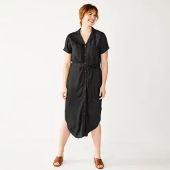 Petite Sonoma Goods For Life® Midi Shirtdress 11 Petite Sonoma Goods For Life® Midi Shirtdress -Sonoma Clothing Store 5316708 Black