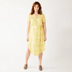 Women's Sonoma Goods For Life® Button Front Midi Shirt Dress 15 Women's Sonoma Goods For Life® Button Front Midi Shirt Dress -Sonoma Clothing Store 5345259 Citron Dots
