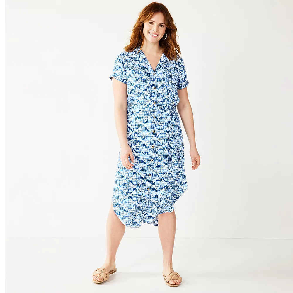 Women's Sonoma Goods For Life® Button Front Midi Shirt Dress 5 Women's Sonoma Goods For Life® Button Front Midi Shirt Dress - Image 3