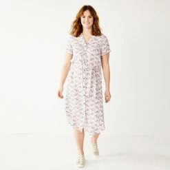 Women's Sonoma Goods For Life® Button Front Midi Shirt Dress 14 Women's Sonoma Goods For Life® Button Front Midi Shirt Dress -Sonoma Clothing Store 5345259 Plum Quilt