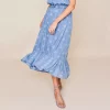 Women's Sonoma Goods For Life® x Lauren Lane Pull-On Tiered Skirt -Sonoma Clothing Store 5489835 Chambray Discharge