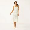 Women's Sonoma Goods For Life® x Lauren Lane Button Front Flounce Dress -Sonoma Clothing Store 5489838 White Stripe Print