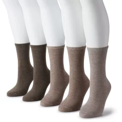 Women's Sonoma Goods For Life® 5 Pack Plain Knit Crew Socks 15 Women's Sonoma Goods For Life® 5 Pack Plain Knit Crew Socks -Sonoma Clothing Store 5497544 Brown Heather