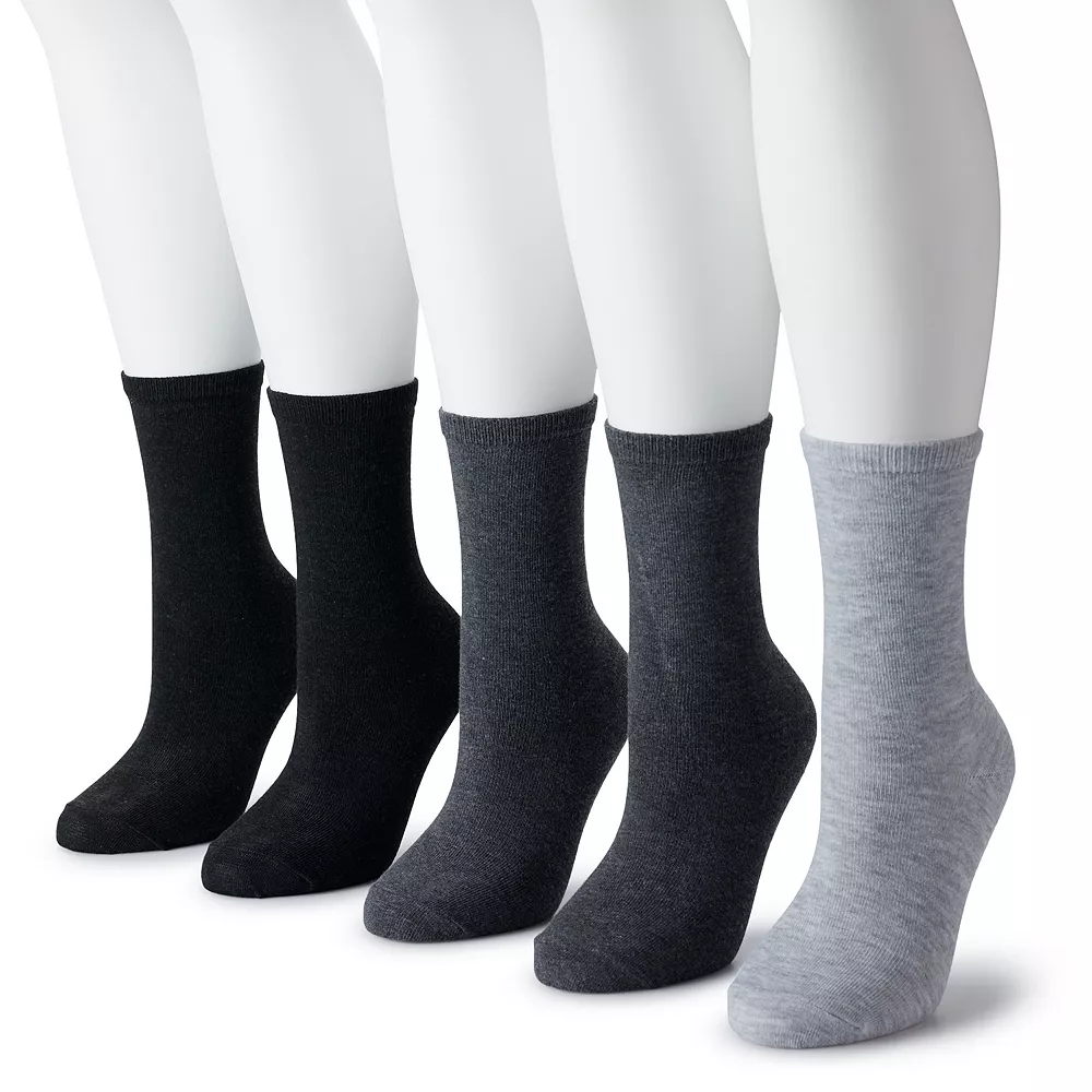 Women's Sonoma Goods For Life® 5 Pack Plain Knit Crew Socks 8 Women's Sonoma Goods For Life® 5 Pack Plain Knit Crew Socks - Image 6