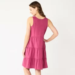 Women's Sonoma Goods For Life® Sleeveless Tiered Knit Dress -Sonoma Clothing Store 5501602 ALT