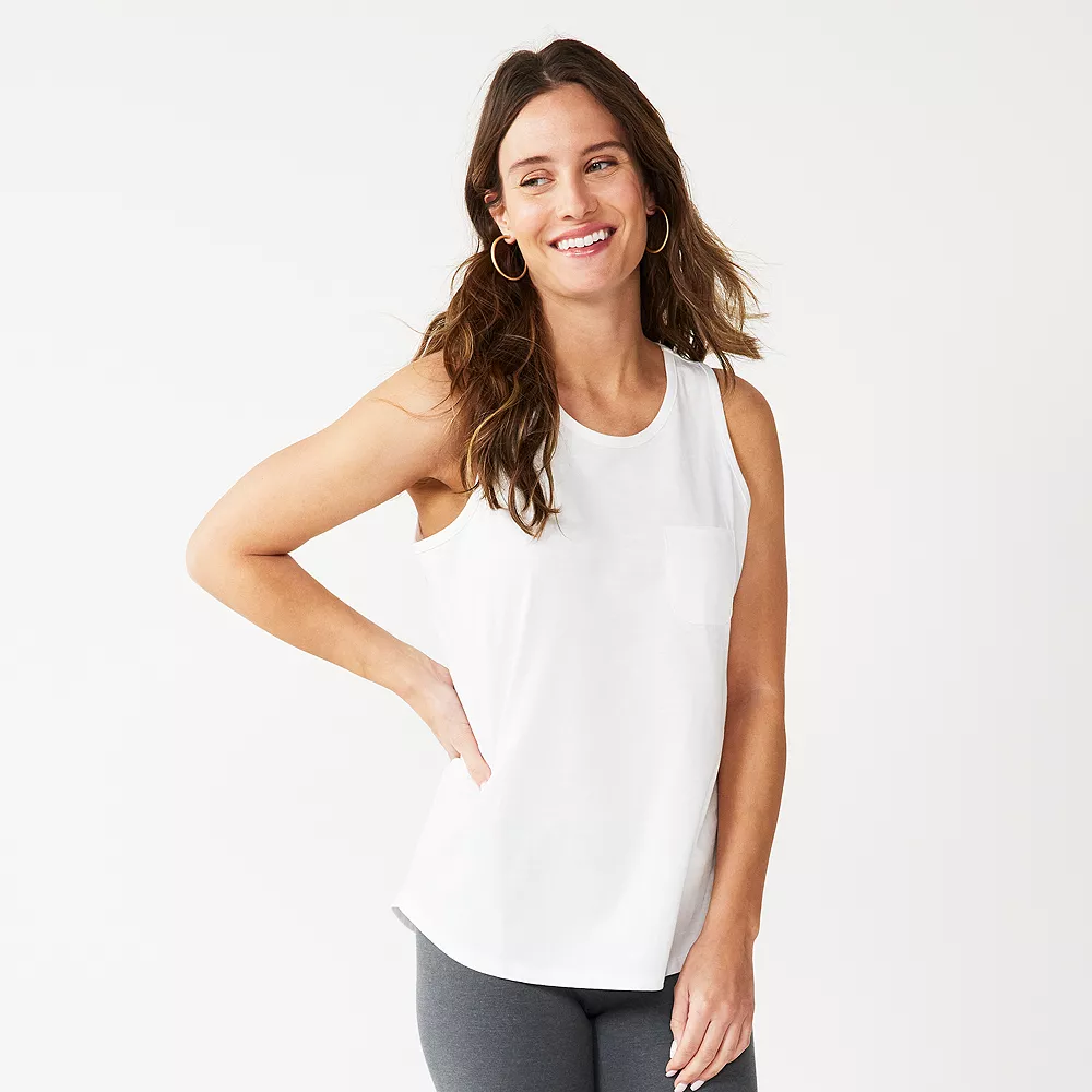 Petite Sonoma Goods For Life® High-Neck Pocket Tank 3 Petite Sonoma Goods For Life® High-Neck Pocket Tank