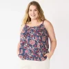 Plus Size Sonoma Goods For Life® Swing Tank -Sonoma Clothing Store 5514853 Navy Floral