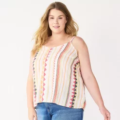 Plus Size Sonoma Goods For Life® Swing Tank -Sonoma Clothing Store 5514853 Peach Shapes