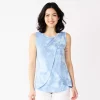 Maternity Sonoma Goods For Life® Sleeveless Tulip-Front Nursing Top -Sonoma Clothing Store 5516168 Blue Dye