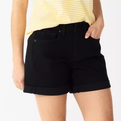 Women's Sonoma Goods For Life® High-Rise Curvy 5" Denim Shorts -Sonoma Clothing Store 5522148 Black