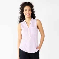 Women's Sonoma Goods For Life® Popover V-neck Utility Tank -Sonoma Clothing Store 5522895 Light Purple