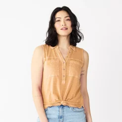 Women's Sonoma Goods For Life® Popover V-neck Utility Tank -Sonoma Clothing Store 5522895 Peach