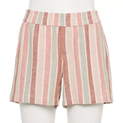 Women's Sonoma Goods For Life® 5" Pull-On Easy Shorts -Sonoma Clothing Store 5526329 Mauve Multi Stripe