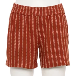 Women's Sonoma Goods For Life® 5" Pull-On Easy Shorts -Sonoma Clothing Store 5526329 Rust Stripe
