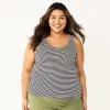 Plus Size Sonoma Goods For Life® Striped Henley Tank