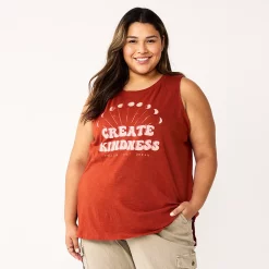 Plus Size Sonoma Goods For Life® Graphic Muscle Tank -Sonoma Clothing Store 5529302 Create Kindness