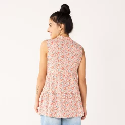 Maternity Sonoma Goods For Life® Tiered Ruffle Neck Top -Sonoma Clothing Store 5530140 ALT