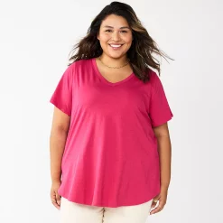 Plus Size Sonoma Goods For Life® V-Neck Tunic Tee