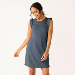 Women's Sonoma Goods For Life® Ruffle Sleeveless Knit Dress -Sonoma Clothing Store 5535468 Navy