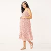 Maternity Sonoma Goods For Life® Smocked Tie-Shoulder Midi Dress -Sonoma Clothing Store 5548733 Red Blue Floral