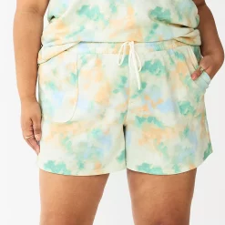 Plus Size Sonoma Goods For Life® Drawstring Fleece Shorts -Sonoma Clothing Store 5549511 Blue Cloud Dye