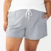 Plus Size Sonoma Goods For Life® Drawstring Fleece Shorts -Sonoma Clothing Store 5549511 Heather Gray