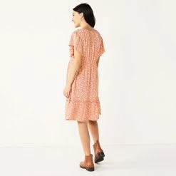 Maternity Sonoma Goods For Life® Flutter-Sleeve Tiered Dress -Sonoma Clothing Store 5549577 ALT