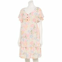Maternity Sonoma Goods For Life® Flutter-Sleeve Tiered Dress -Sonoma Clothing Store 5549577 Multi Floral