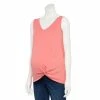 Maternity Sonoma Goods For Life® Knot-Hem Tank -Sonoma Clothing Store 5551042 Coral