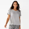 Women's Sonoma Goods For Life® Essential Short Sleeve Pajama Top -Sonoma Clothing Store 5553510 Grey