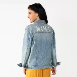 Maternity Sonoma Goods For Life® Embroidered "Mama" Jean Jacket