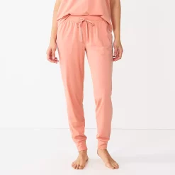 Women's Sonoma Goods For Life® Essential Banded Bottom Pajama Pants -Sonoma Clothing Store 5558711 Natural Coral