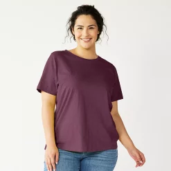 Petite Plus Size Sonoma Goods For Life® Crewneck Tee -Sonoma Clothing Store 5572597 Plum