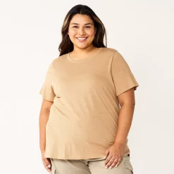 Petite Plus Size Sonoma Goods For Life® Crewneck Tee -Sonoma Clothing Store 5572597 Tan