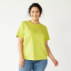 Petite Plus Size Sonoma Goods For Life® Crewneck Tee -Sonoma Clothing Store 5572597 Yellow Green