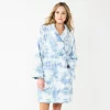 Women's Sonoma Goods For Life® Short Plush Robe -Sonoma Clothing Store 5574694 Blue Dye Effect