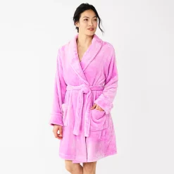 Women's Sonoma Goods For Life® Short Plush Robe -Sonoma Clothing Store 5574694 Orchid