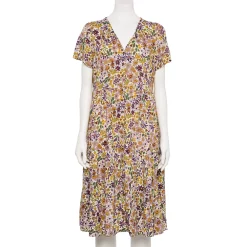 Women's Sonoma Goods For Life® Button Front Tiered Midi Dress -Sonoma Clothing Store 5579211 Purple Floral