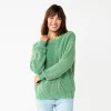 Women's Sonoma Goods For Life® Textured Drop-Shoulder Sweater 2 Women's Sonoma Goods For Life® Textured Drop-Shoulder Sweater -Sonoma Clothing Store 5579623 Bright Green