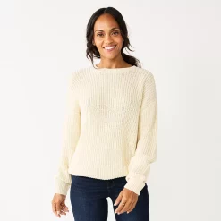 Women's Sonoma Goods For Life® Textured Drop-Shoulder Sweater -Sonoma Clothing Store 5579623 Cream