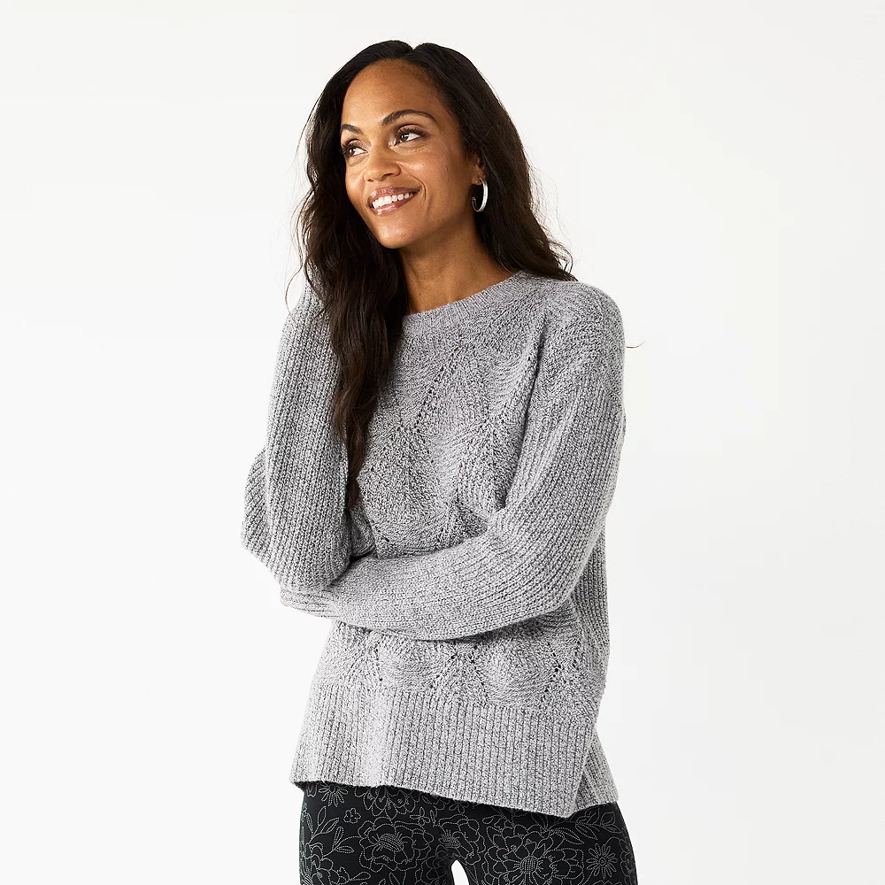 Women's Sonoma Goods For Life® Diamond Stitch Pullover Sweater 12 Women's Sonoma Goods For Life® Diamond Stitch Pullover Sweater - Image 10