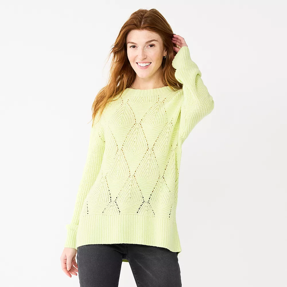 Women's Sonoma Goods For Life® Diamond Stitch Pullover Sweater 6 Women's Sonoma Goods For Life® Diamond Stitch Pullover Sweater - Image 4