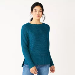 Women's Sonoma Goods For Life® Textured Raglan Sweater -Sonoma Clothing Store 5579791 Blue