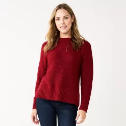 Women's Sonoma Goods For Life® Textured Raglan Sweater -Sonoma Clothing Store 5579791 Red